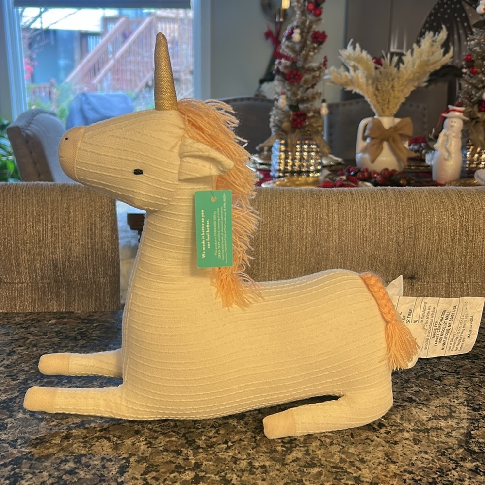 🧁Pillowfort Cream and Orange Unicorn Plush